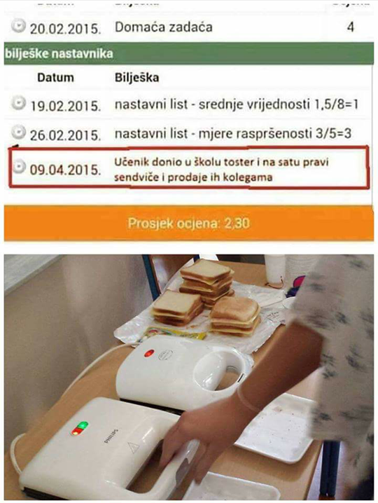 BIZNIS U ŠKOLI Fotografija dokazuje nevjerojatnu stvar koju je profesor upisao u e-dnevnik