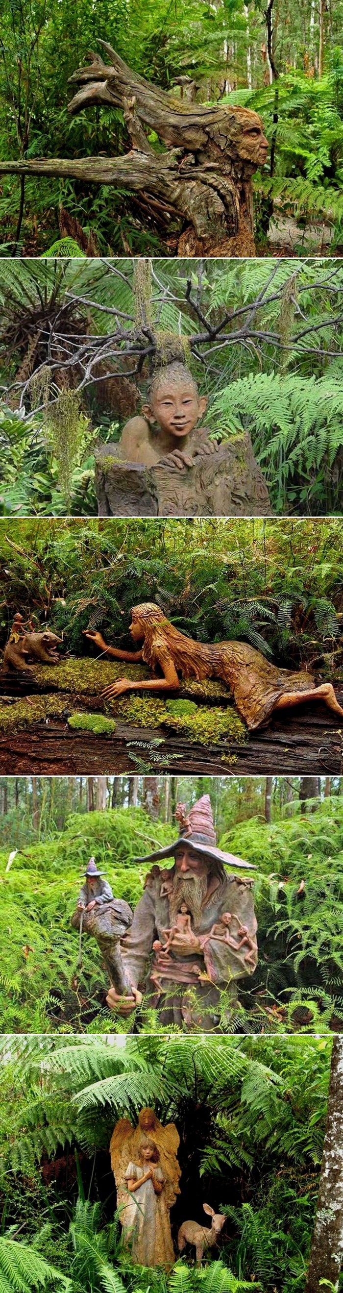 U australskoj džungli su pronađene prekrasne skulpture urezane u drvo