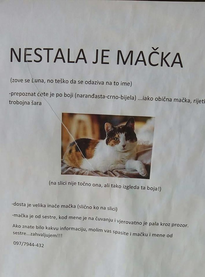 Spasite mačku i mene.. :)
