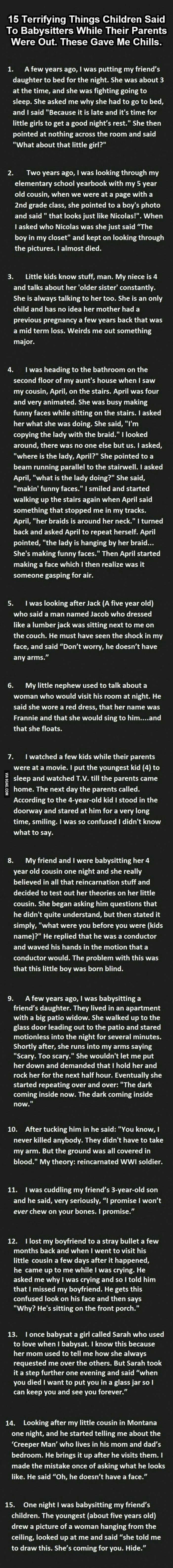 Najjezivije stvari koje su klinci ispričali prestravljenim dadiljama