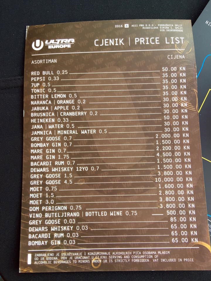 CJENIK ULTRE ŠOKIRAO HRVATSKU: Mala piva 50 kn, žestica 10 000!