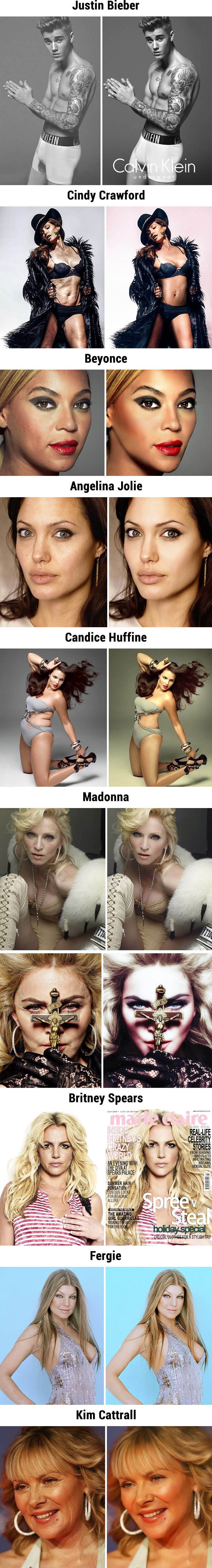 Devet poznatih osoba prije i poslije fotošopa! Koja vas je slika najviše iznenadila?