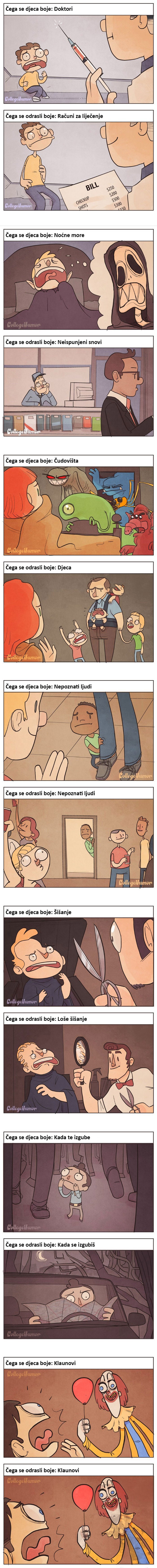 Mnoge stvari se mijenjaju, ali neke ostaju iste: Evo čega se boje djeca, a čega odrasli?