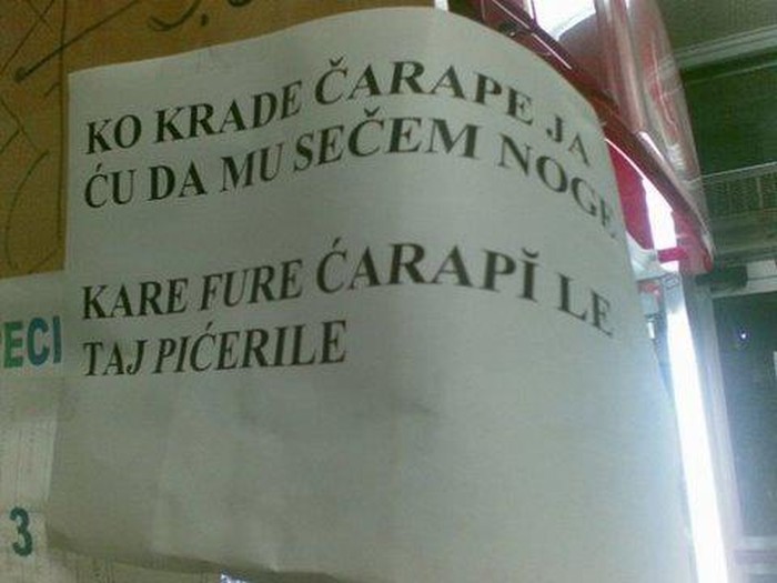 "Ću da ti sečem noge!"
