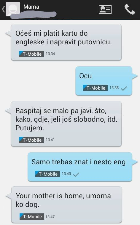 Mama najavila da će posjetiti sina koji živi u Londonu pa mu "dokazala" da zna engleski