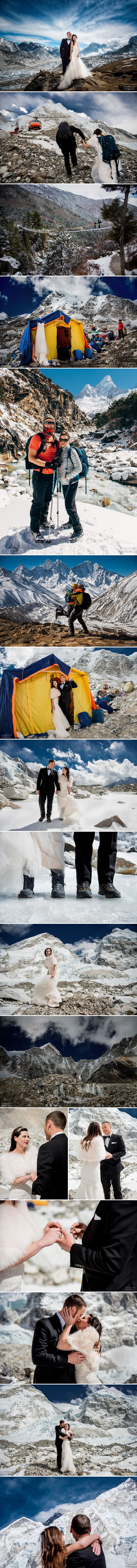 Mladi par se nakon trotjednog planinarenja vjenčao na Mount Everestu, fotke s njihovog vjenčanja će vas oduševiti!