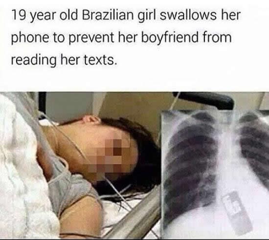 Progutala mobitel da joj dečko ne vidi poruke