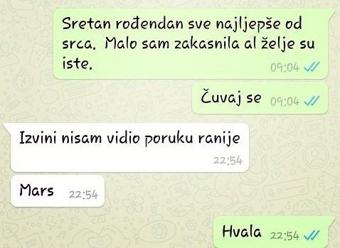 Čestitala je bivšem rođendan, a on joj uzvratio s porukom kojoj se nije nadala