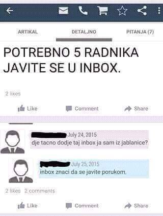 OGLAS ZA POSAO: Traži se 5 radnika javite se u inbox