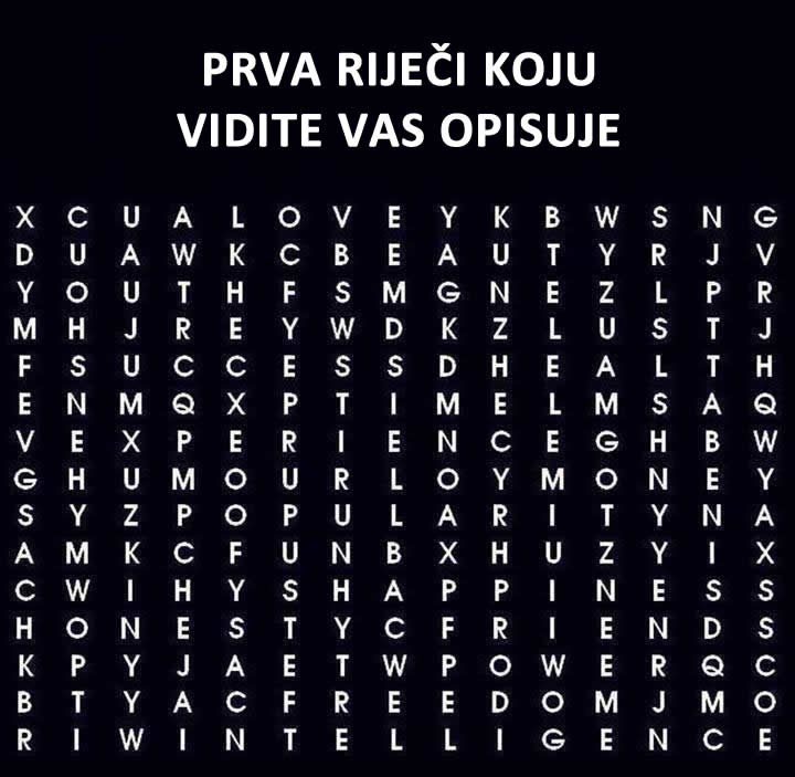 Prva riječ koju vidite vas opisuje
