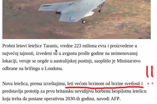 Britanska letjelica brža od svjetlosti?