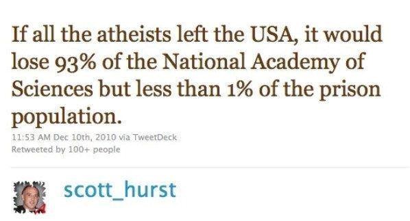 Kad bi svi ateisti napustili Ameriku