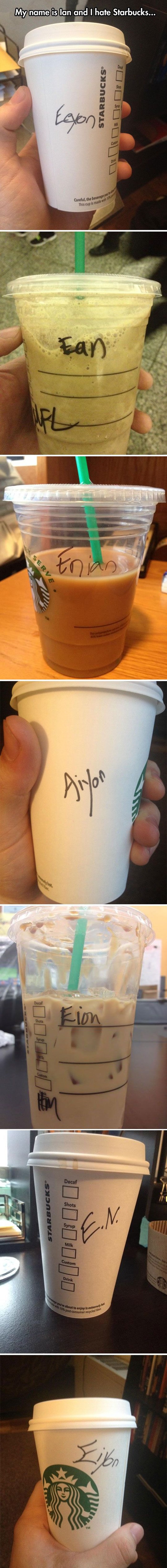 Zove se Ian, no zaposlenici Starbucksa  svaki mu puta dodijele drugo ime