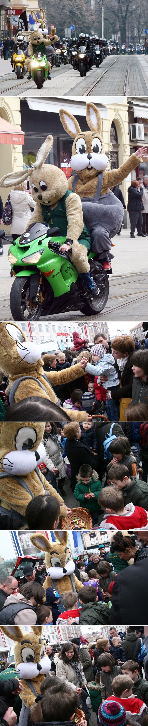 Uskrsni zeko u Osijek stigao na motoru