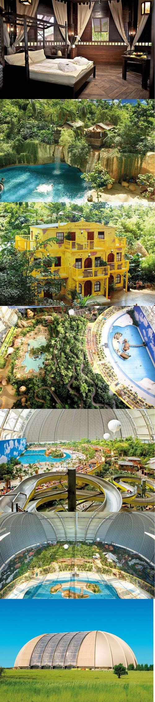 Divovski hangar pretvoren u odmaralište s prašumom