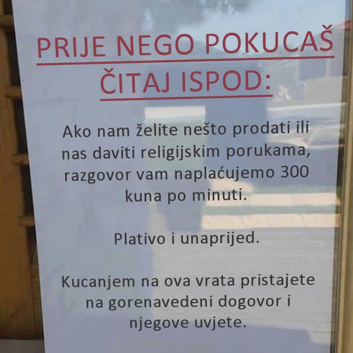 Pokucaš im na vrata i ostaneš bez 300 kuna!