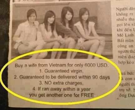 Kupi ženu za 6000 dolara: Ako pobjegne, jedna besplatno