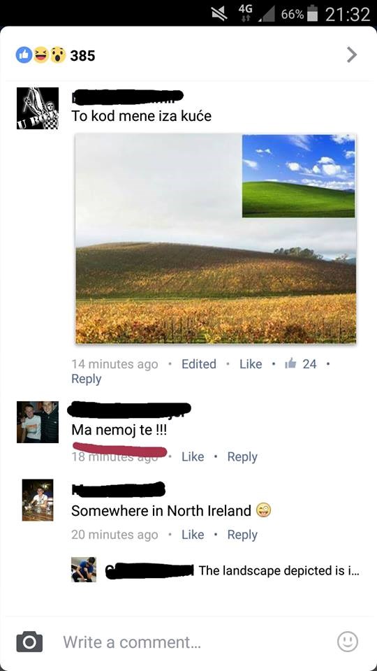 Lokaciju poznate Microsoftove pozadine za desktop je našao iza svoje kuće?!