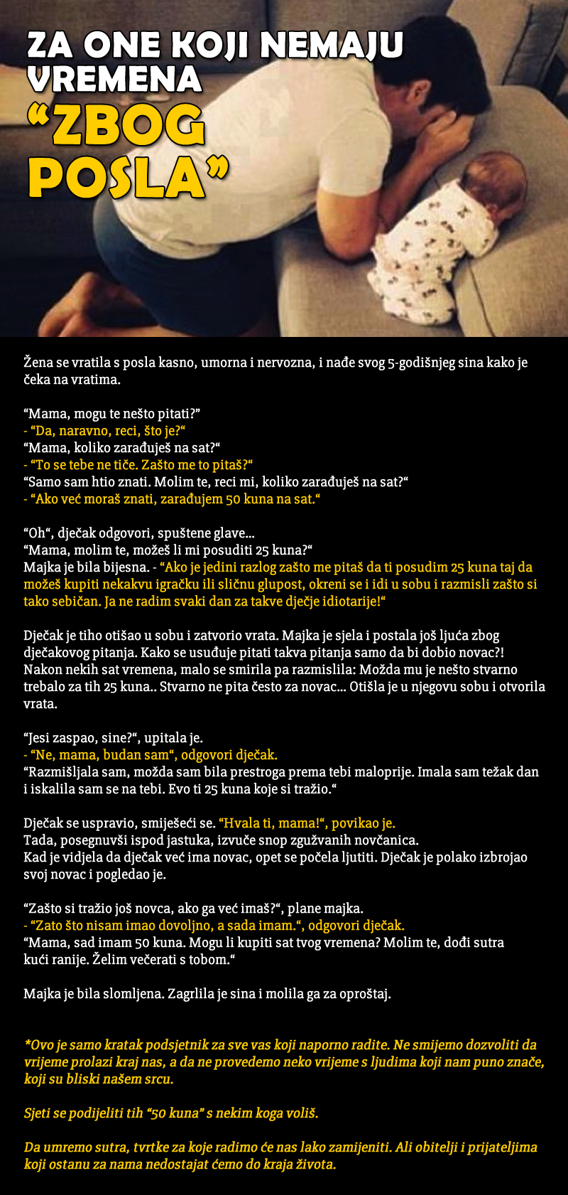 Jeste li spremni izgubiti sve što volite "zbog posla"?