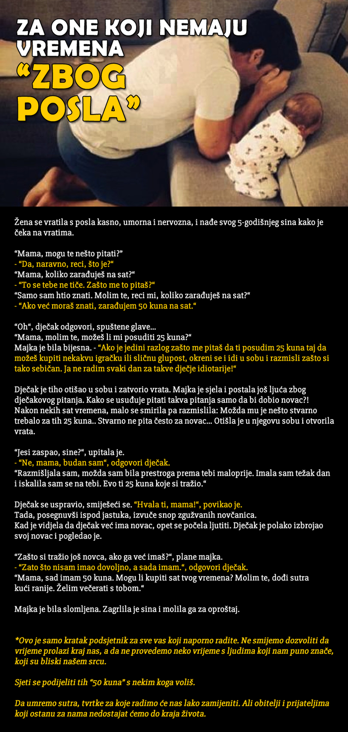 Jeste li spremni izgubiti sve što volite "zbog posla"?
