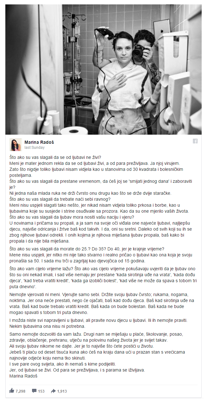 IZLILA SRCE U SLOVA: "Lažu vam da ćete zaboraviti ljubav, nijedna ruka ne drži drugu kao ona stara"