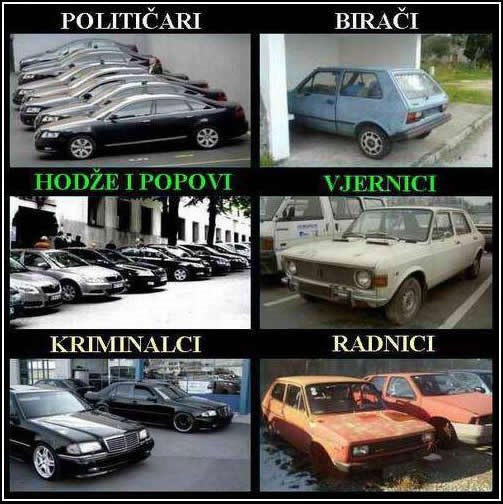 Što vozi političar, a što birač?