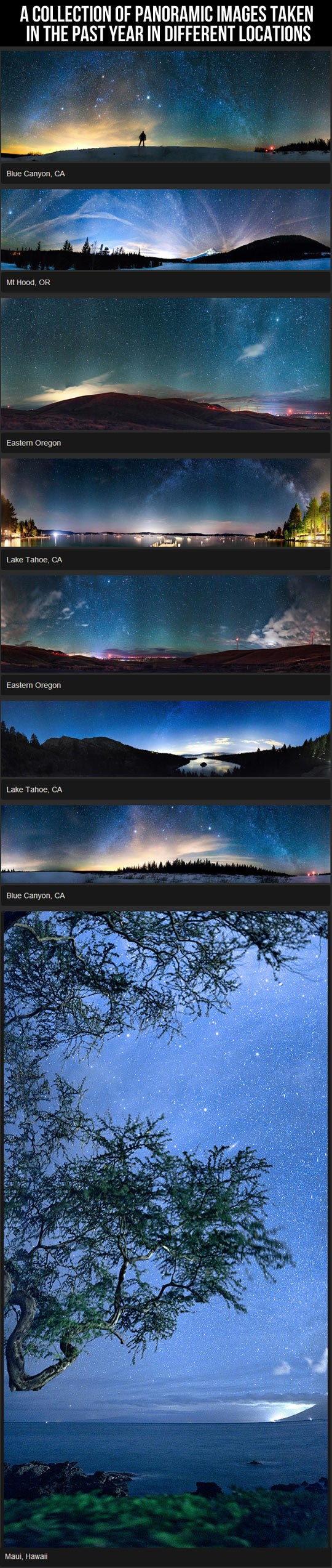 Prekrasne panorame noćnog neba