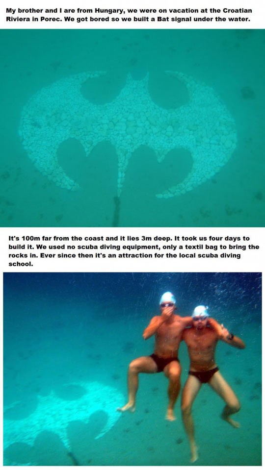 Mađari od dosade napravili Batmanov "logo" kod Poreča