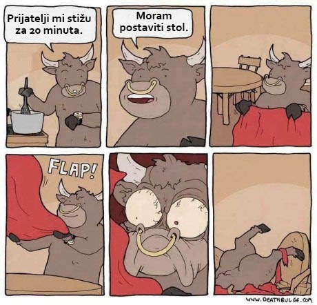 Bik priprema večeru za prijatelje