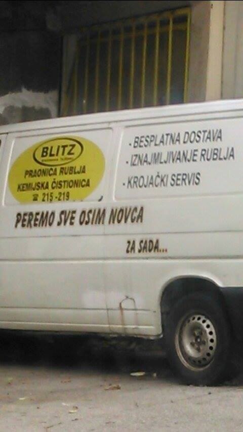 Ova kemijska čistionica ima zanimljiv natpis na svom službenom vozilu