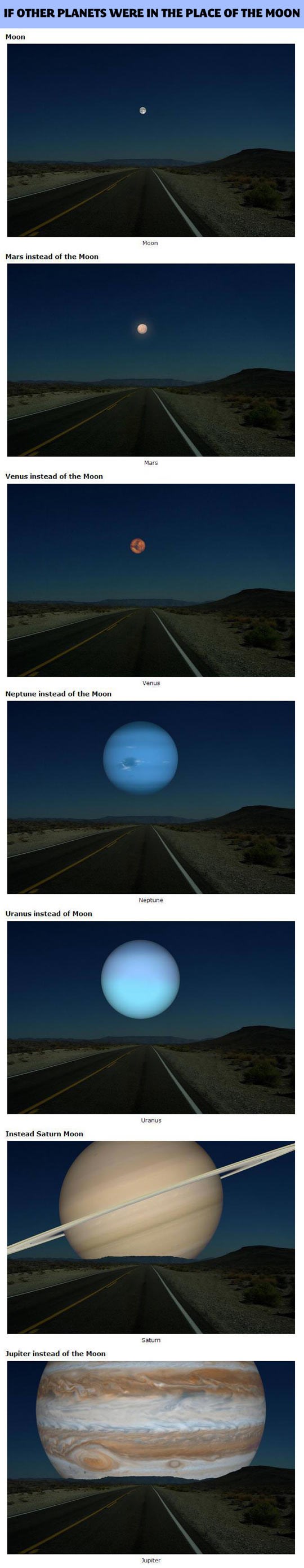 Da su drugi planeti umjesto Mjeseca, nebo bi bilo ovakvo