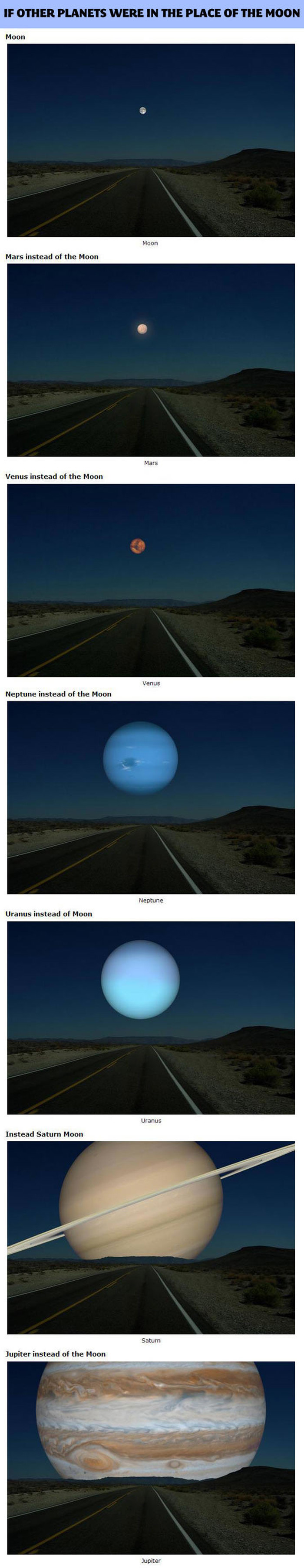 Da su drugi planeti umjesto Mjeseca, nebo bi bilo ovakvo