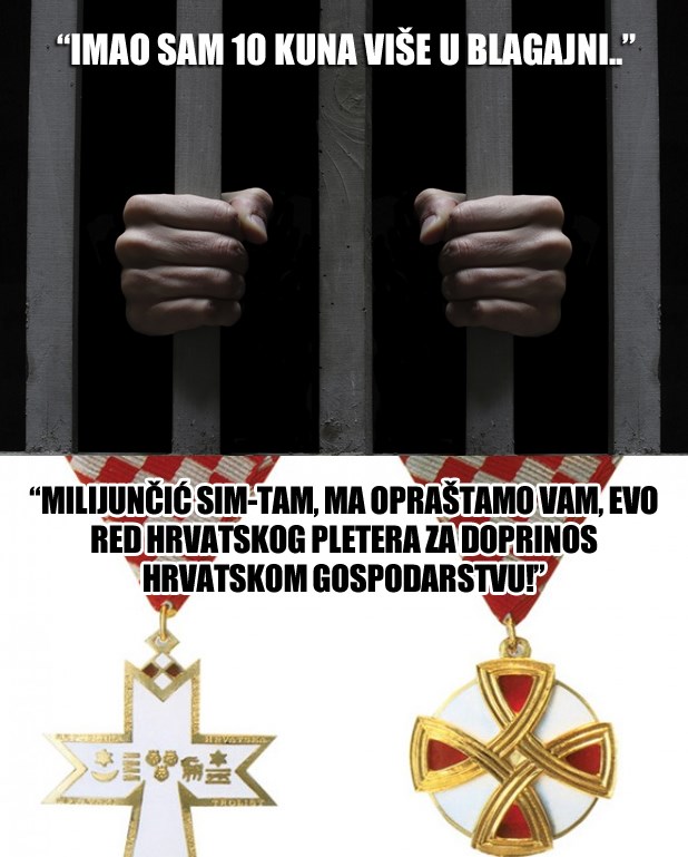 Fulaš kunu - zatvor, pokradeš pola države - ordenje