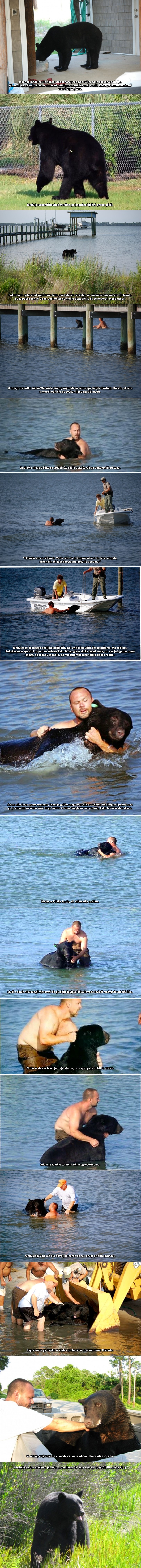 Ovaj nevjerojatni čovjek riskirao je život da spasi utapajućeg medvjeda!