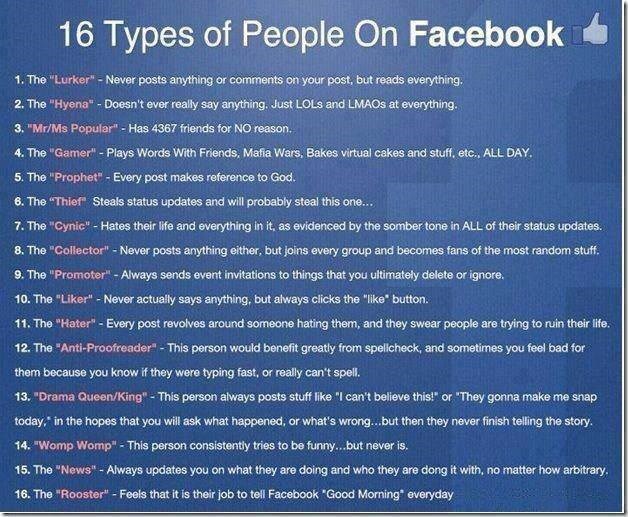 Koje od ovih 16 tipova ljudi na Fejsu najčešće srećete?