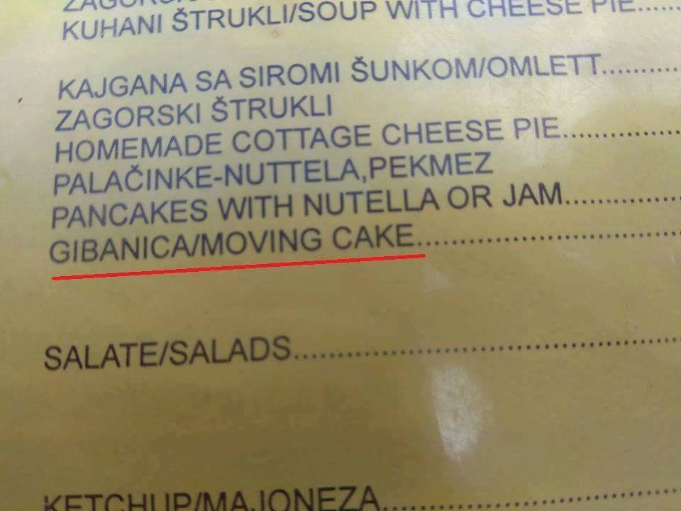 Što su stranci mislili kada su vidjeli ovaj čudan prijevod za gibanicu?