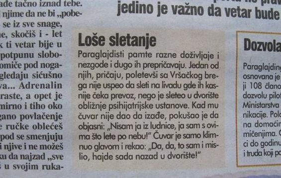 Volio letjeti, završio u ludnici