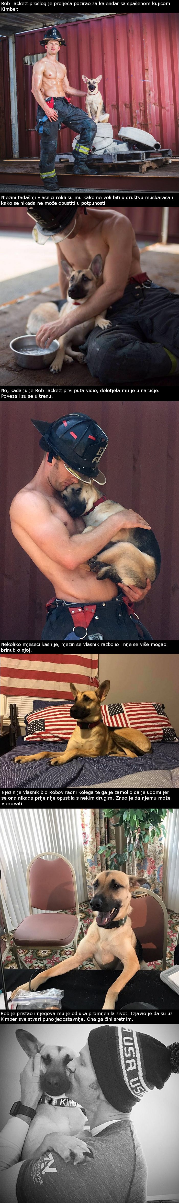 Ovaj zgodni vatrogasac pozirao je sa spašenom kujicom za kalendar, a kasnije je postao njezin vlasnik