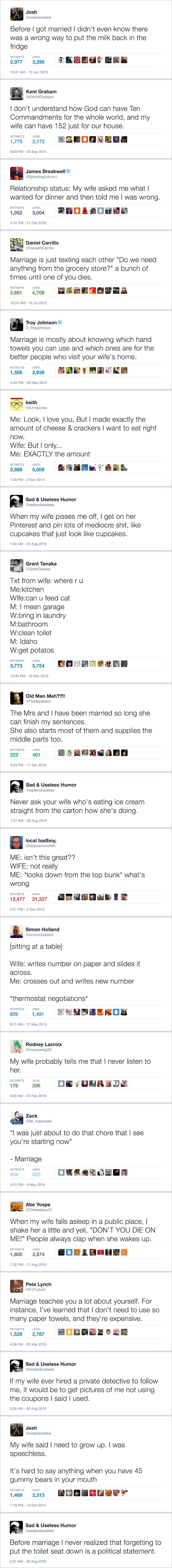 Očajnički tweetovi muškaraca o braku