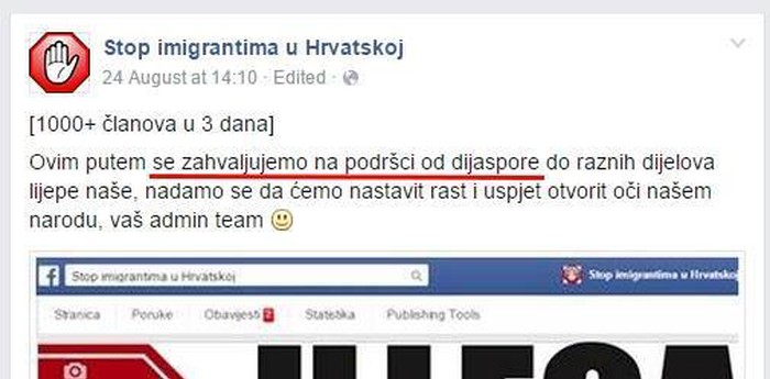 "Stop imigrantima u Hrvatskoj": Budaletina ostaje budaletina