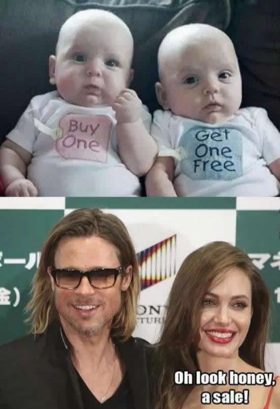 Ti vidiš bebu, Angelina rasprodaju?