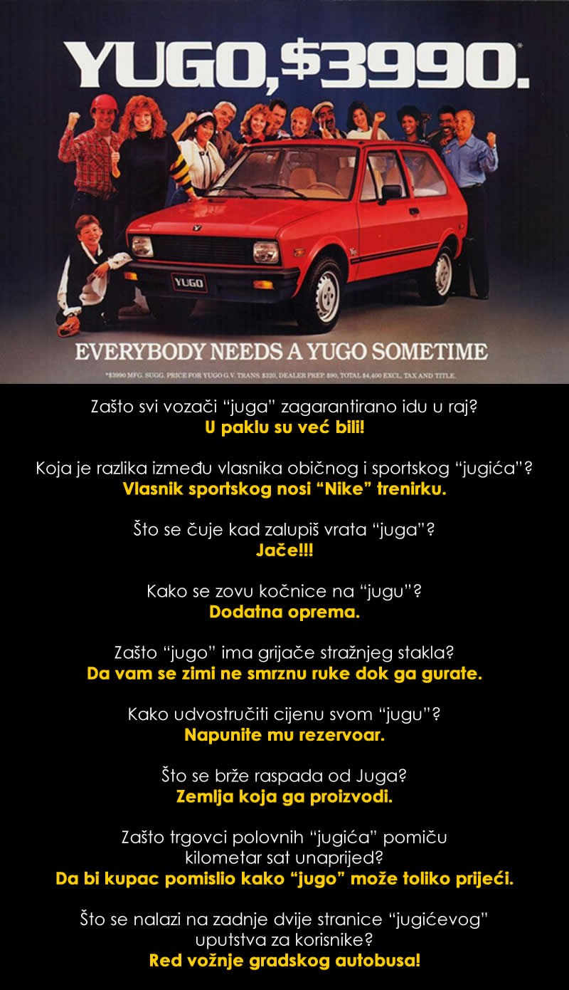 Dani Jugića: Najbolji vicevi o najgorem autu