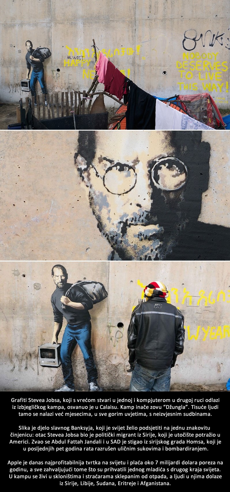 Znate li zašto je na zidu izbjegličkog kampa osvanuo lik Stevea Jobsa?