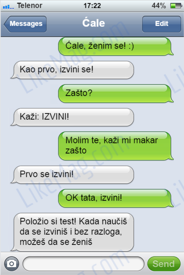 SMS DANA: Otac mu dao najbolji bračni savjet ikad!