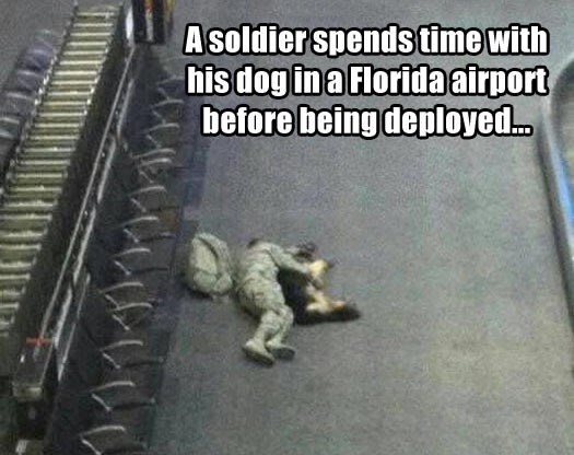 Vojnik se oprašta od svog psa, prije nego krene u rat