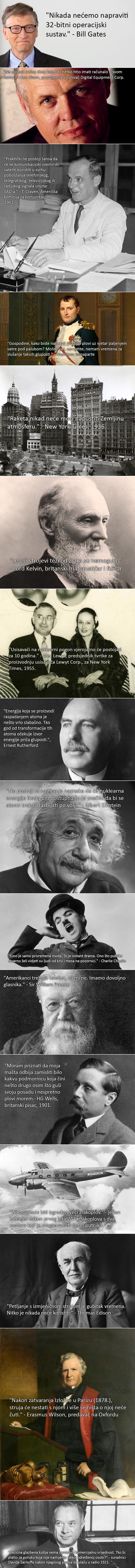 TOP 16 promašenih predviđanja budućnosti: Pogledajte najgore izjave poznatih ljudi