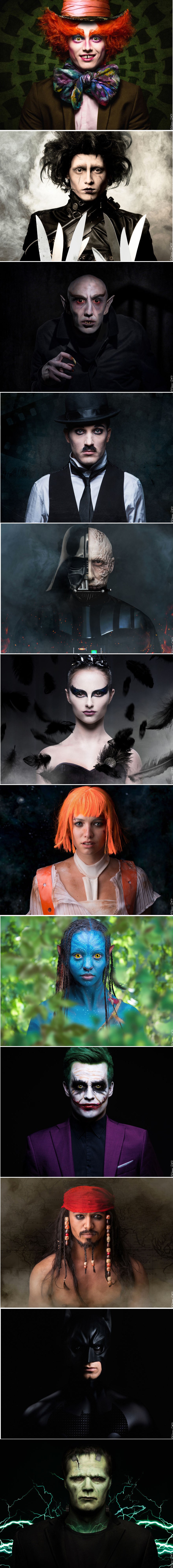 Kreirao je dvanaest poznatih filmskih likova putem fotografije 