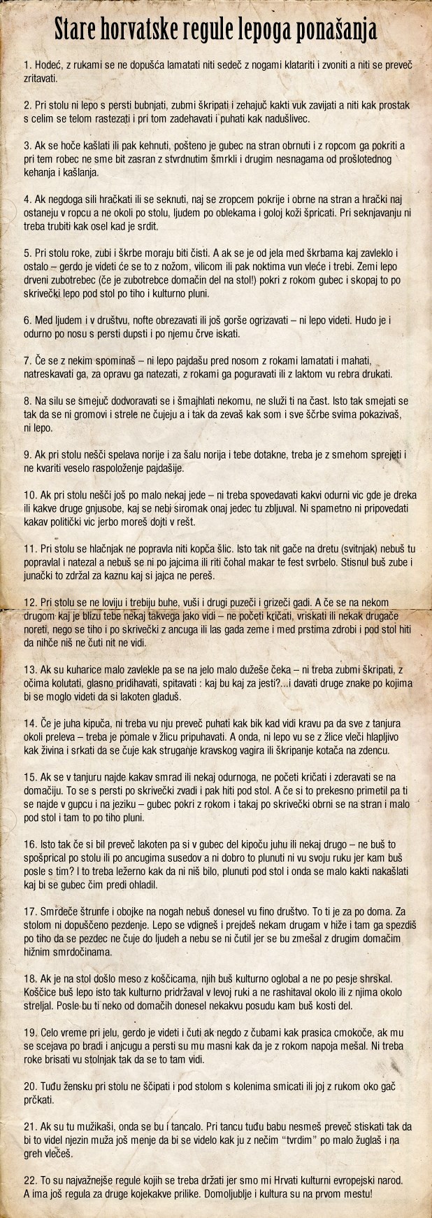 Oldskul pravila ponašanja