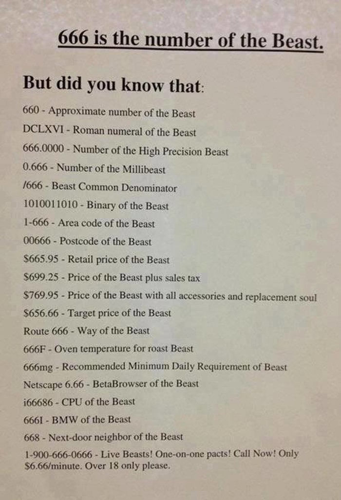 Svi znamo što je 666, ali jeste li znali ove važne činjenice?