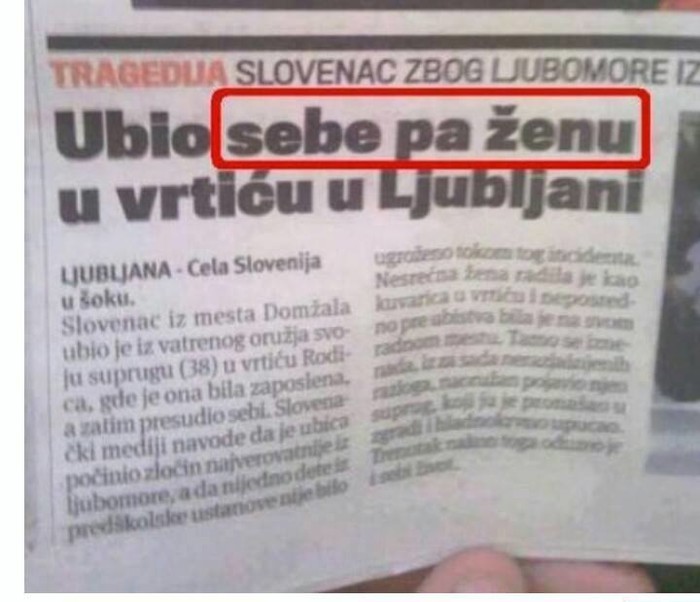 Slovenski "zombi": Ubio sebe, pa ženu?